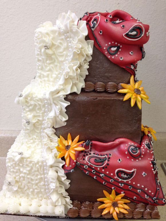 Western Bandana Wedding Cake 