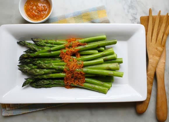 asparagus with carrot honey vinaigrette 