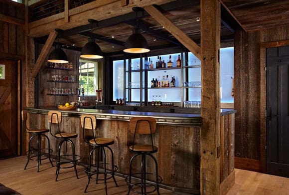 wooden western bar at home