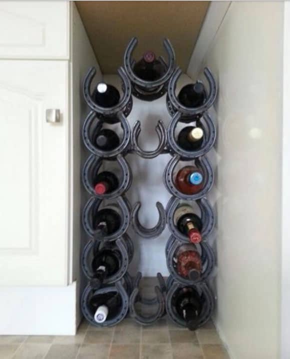 horseshoe wine rack for the corner
