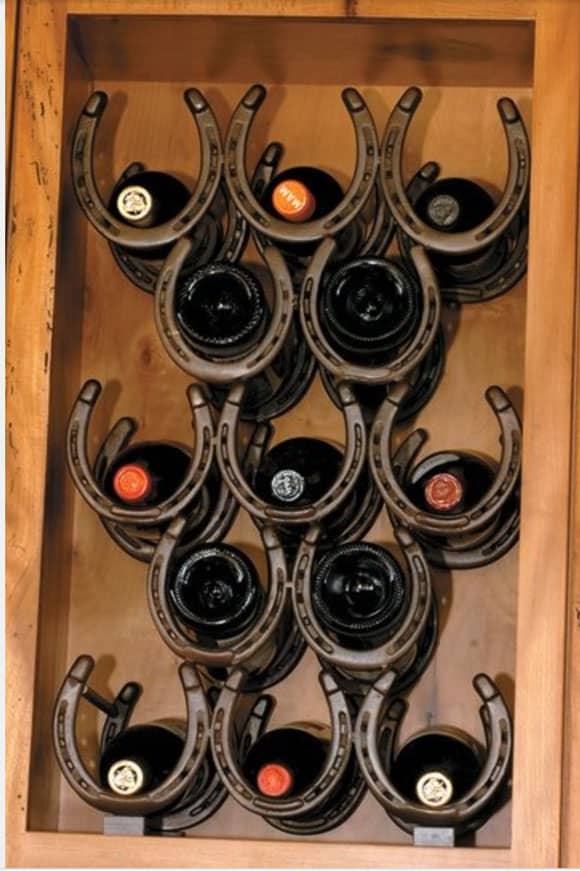wine rack in the wall