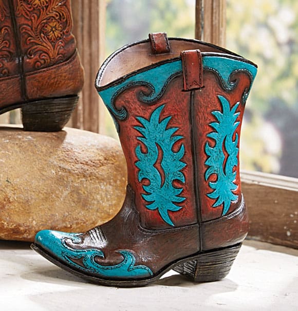 cowboy boot ceramic vase