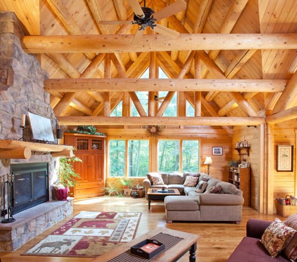 Tall ceilings and wooden beams
