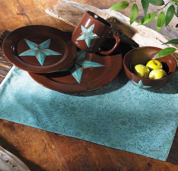 Turquoise Star Plate Set