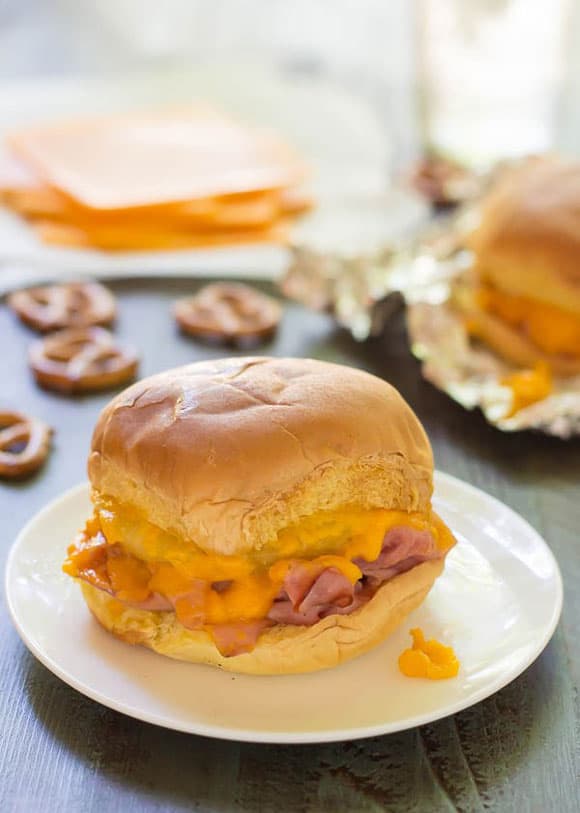 Cheesy Ham and Pineapple Sandwiches