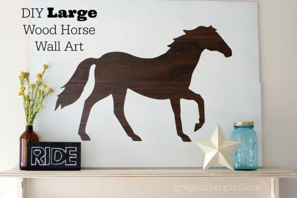 DIY Large wood horse art