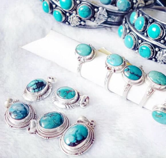 Turquoise pendants and rings