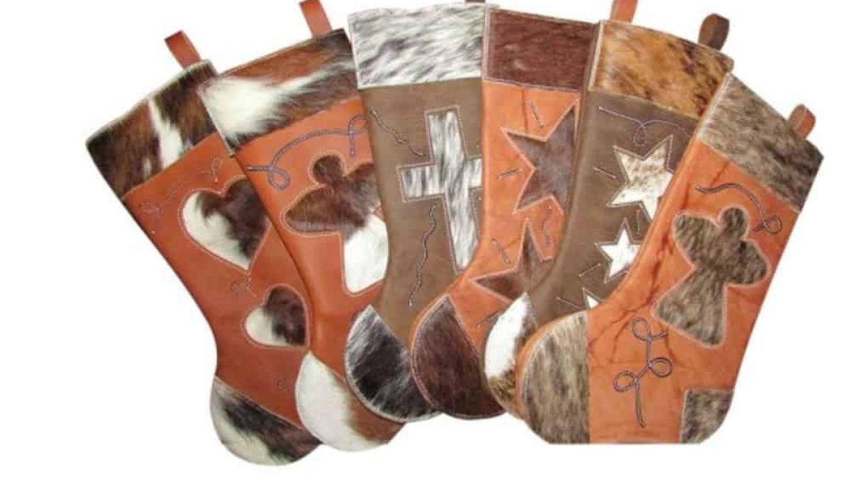 Leather-and-cowhide-western-Christmas-stockings