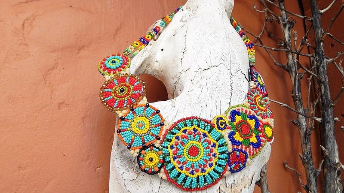 Colorful Beaded Collar Necklace by Mad Cow Company