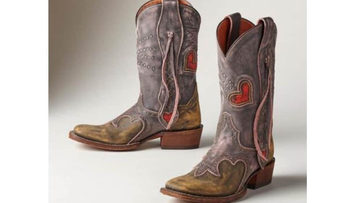 Heart shaped cowboy boots