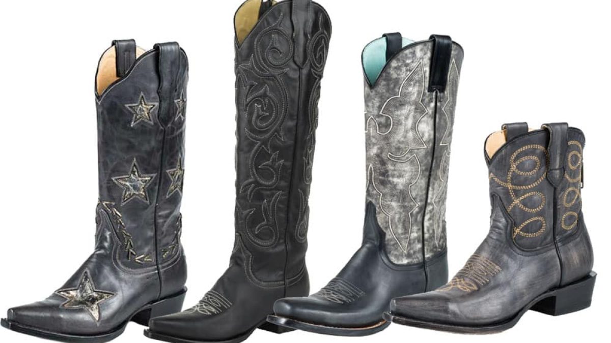 4 Pairs of Black Cowboy Boots from Stetson