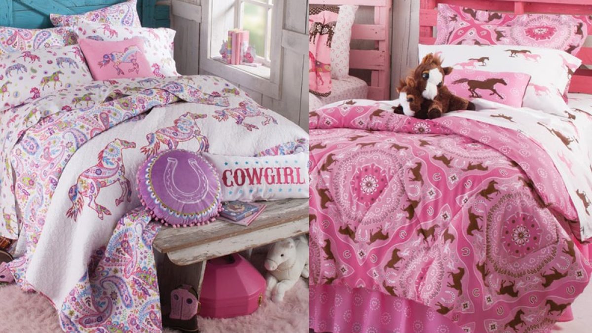 Pink pony bedding for the cowgirl