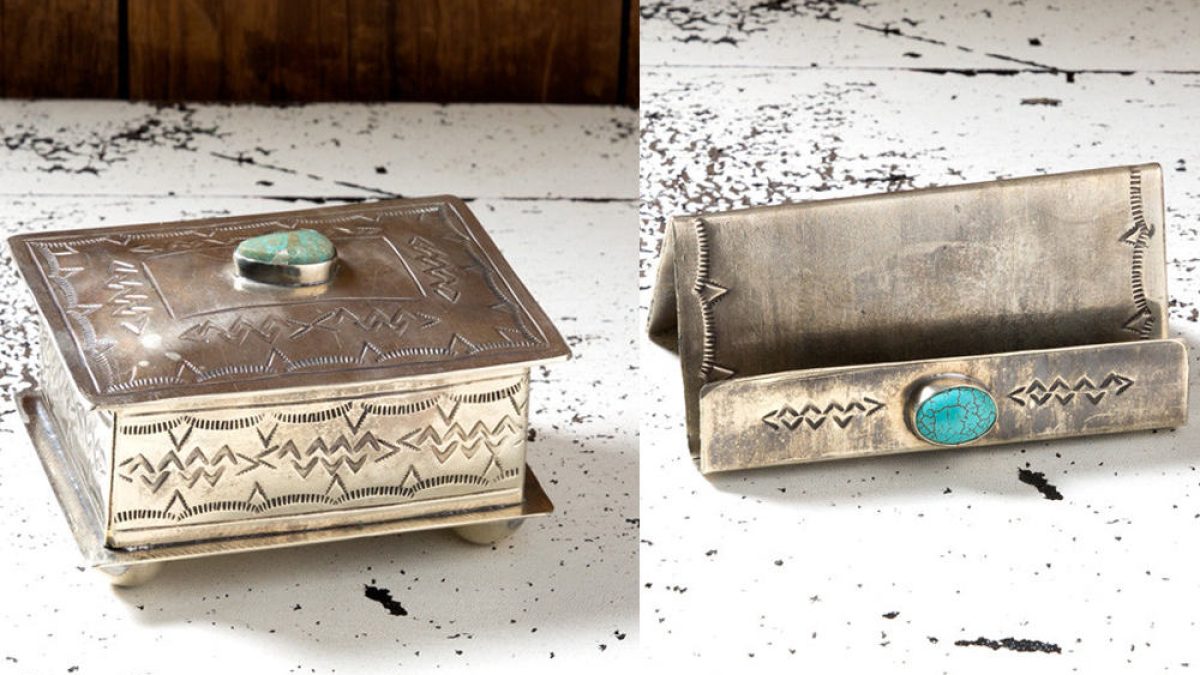 silver-and-turquoise-desk-accessories