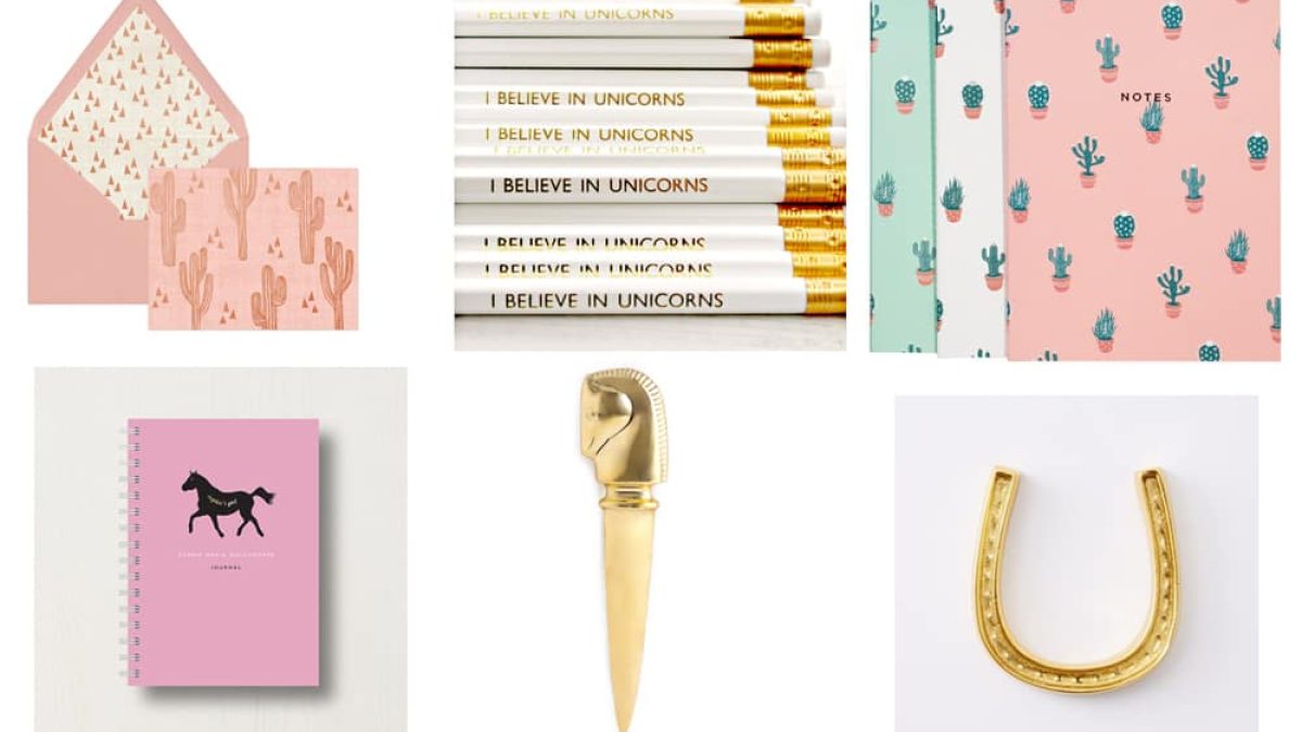 Pink and Gold Office Accessories