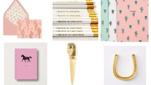 Pink and Gold Office Accessories