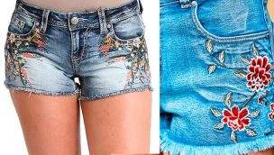 embroidered shorts cowgirl