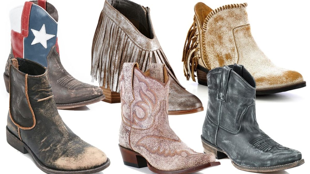 Distressed cowboy boots