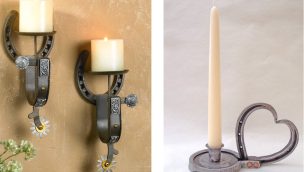 horseshoe candle holders