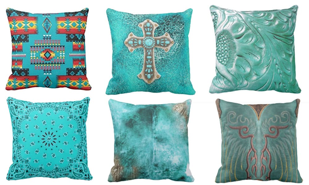 6 turquoise pillows under $50