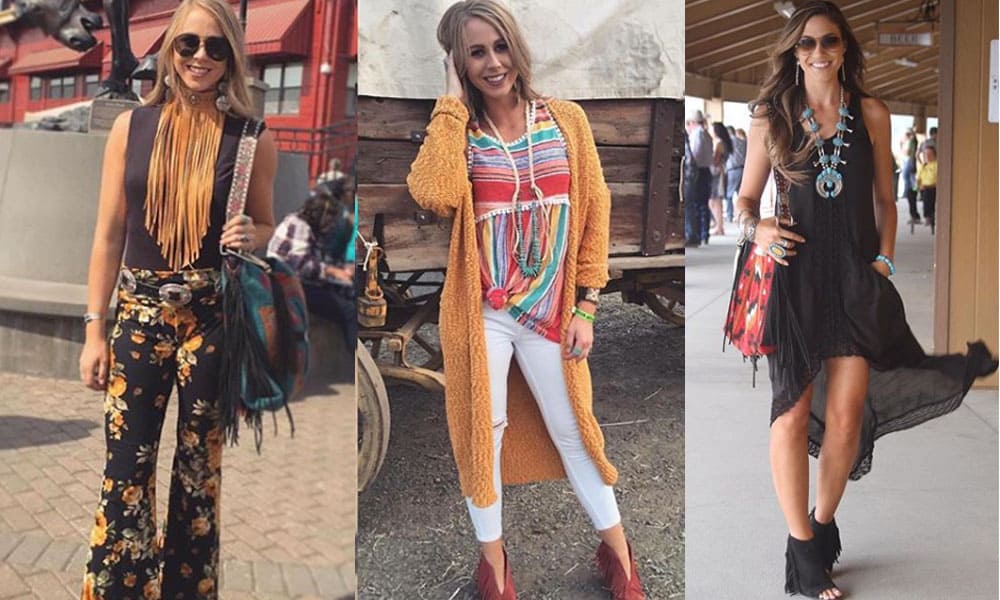 pendleton roundup rodeo western fashion western couture boho gypsy fringe colors bells suede Jena west desperado bleacher babe squad the bleacher babe cowgirl magazine