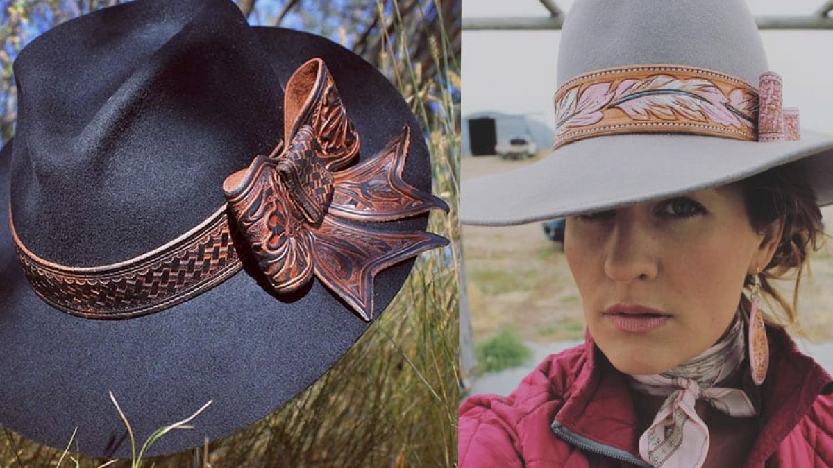 tooled hat band hats leather cowgirl magazine