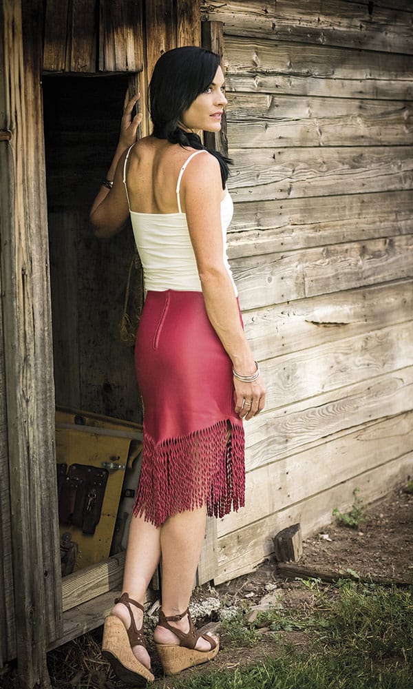 Ranch Rouge Cowgirl Magazine red leather fringe skirt