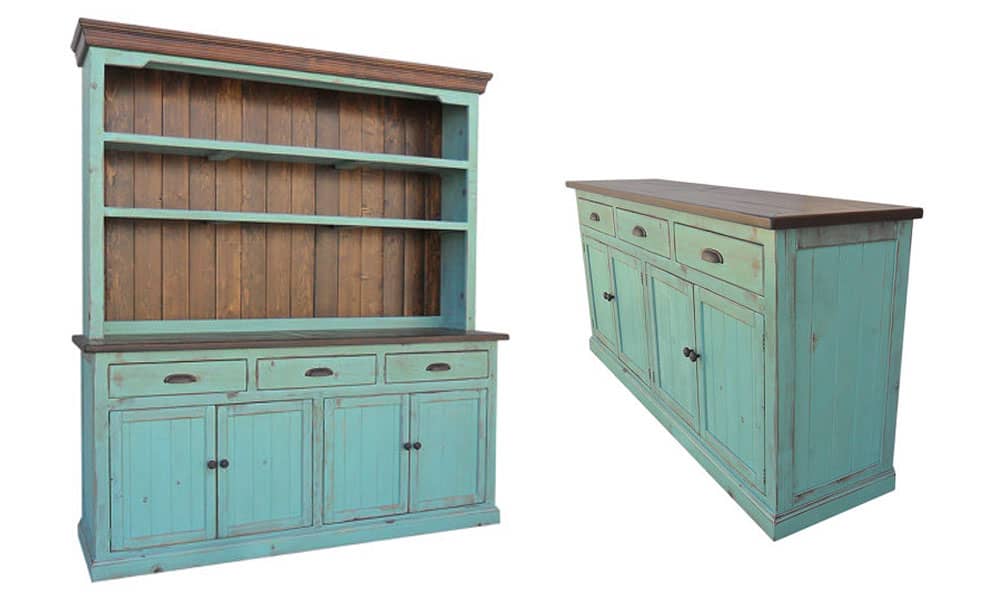 Turquoise Blue Hutch and Sideboard Buffet Cowgirl Magazine