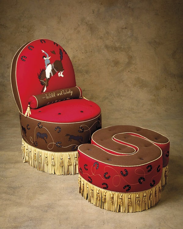  wool gabardine chair nesting footstools Anne Beard Cowgirl Magazine Capturing West