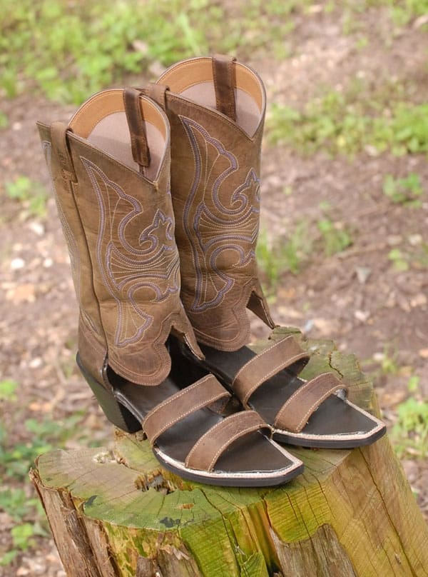 redneck sandals cowboy boot sandals double strap style