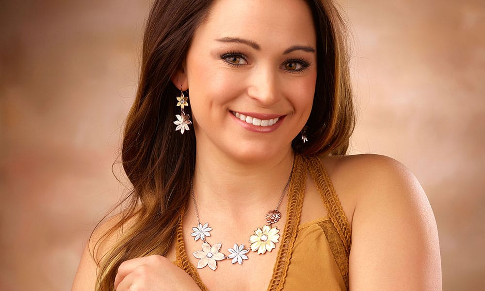 montana silversmiths montana treasures collection flowers necklace earrings swarovski crystals