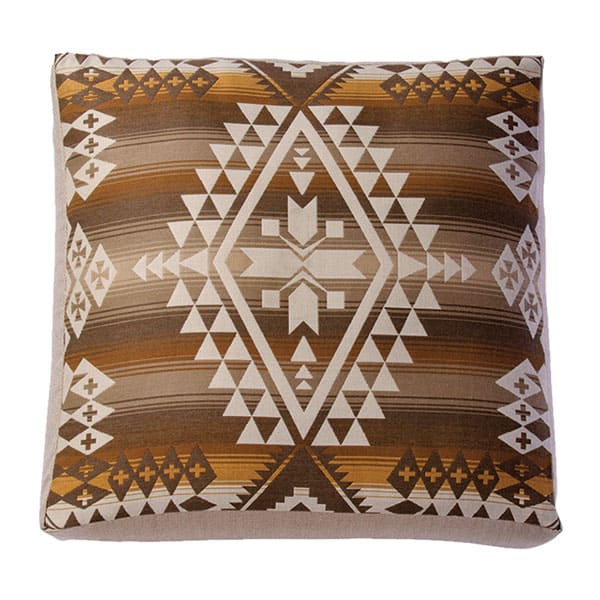 brown tribal native print square pillow cushion pendleton sunbrella