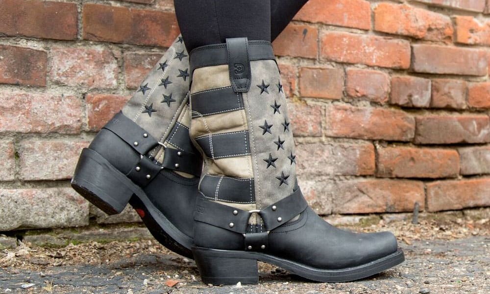 durango boots black faded flag harness boots