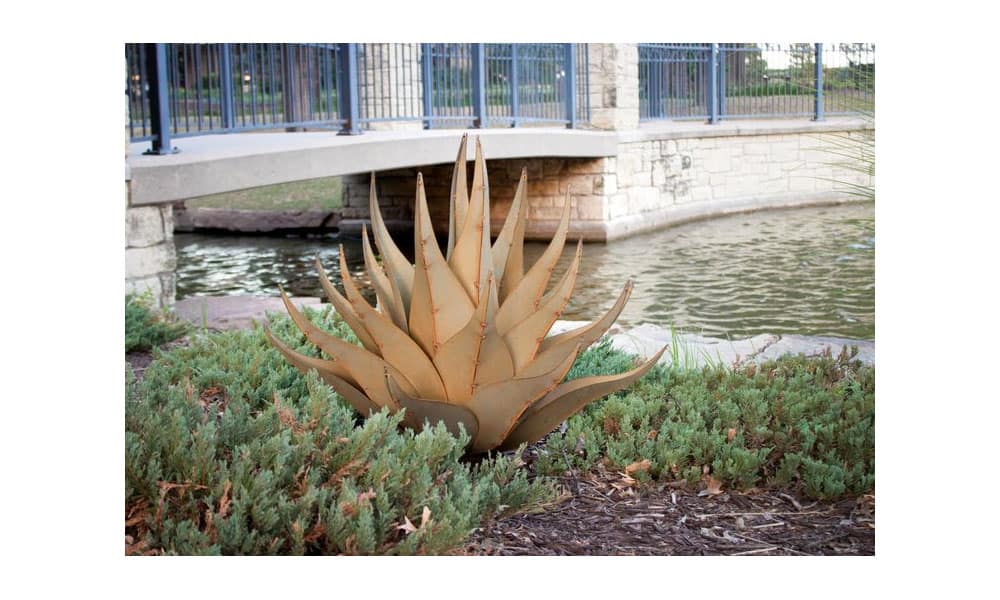 desert steel sharkskin agave sculpture