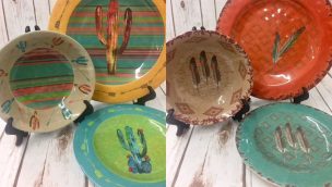southwestern inspired plates feather cactus cowgirl magazine