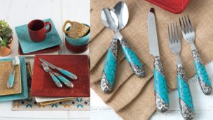 rods rods.com turquoise flatware dinnerware cowgirl magazine turquoise handle
