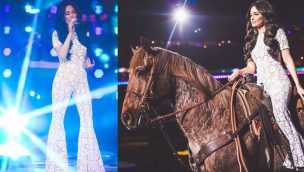 kacey musgraves cowgirl magazine houston livestock show and rodeo Houston rodeo concert Selena Michael Kors jumpsuit como la flor