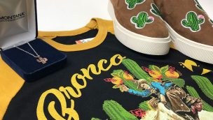 cactus necklace, cactus bronc t-shirt, cactus shoes
