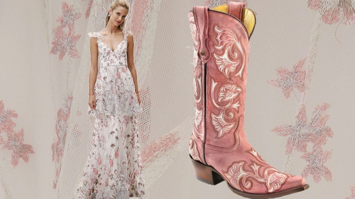 cowgirl prom bhldn dress pink boots cowgirl magazine