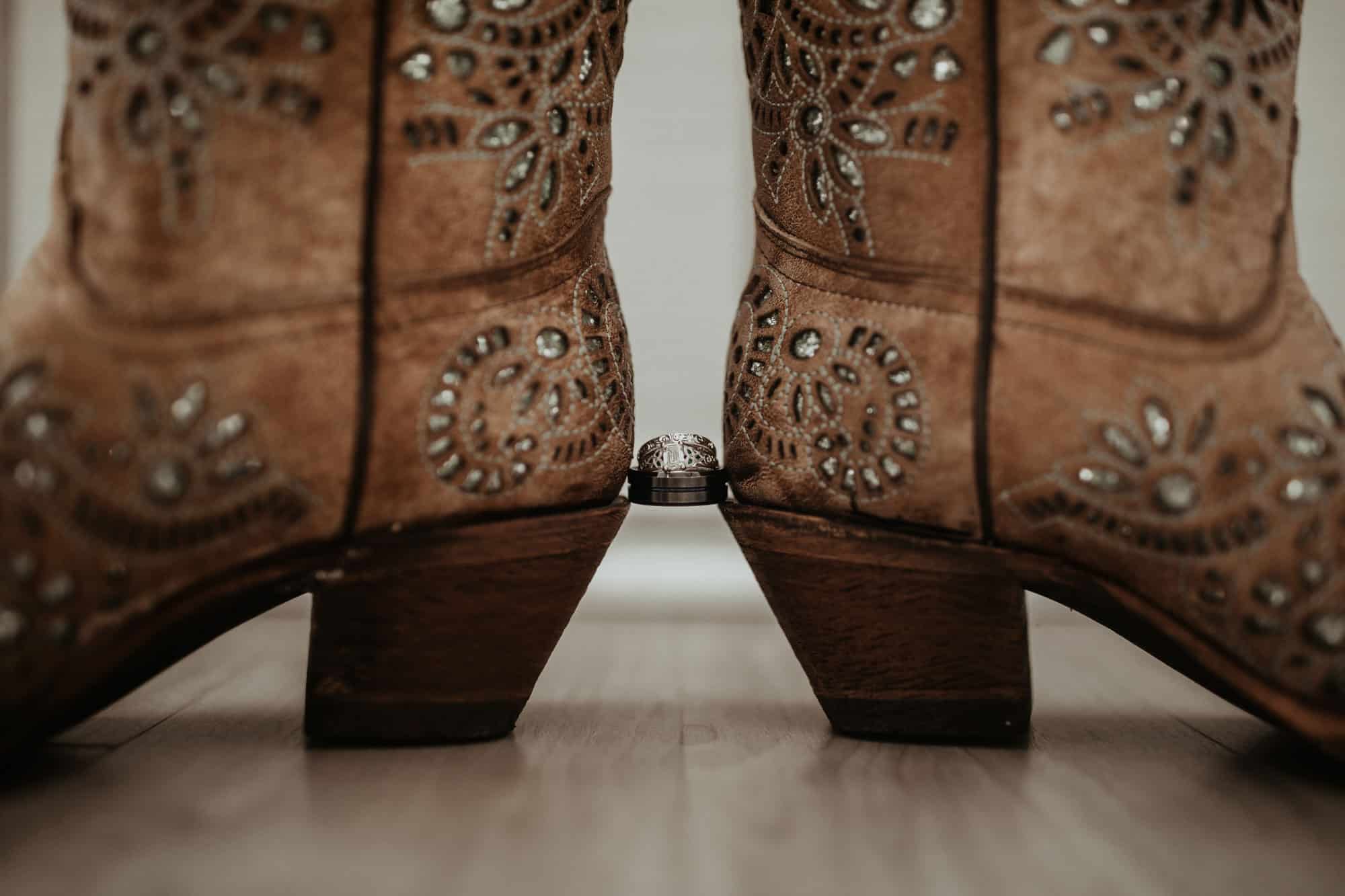 corral boots with wedding rings 