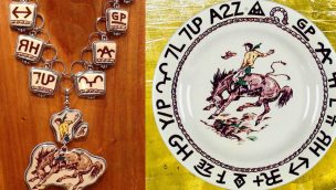 western vintage revival cowgirl magazine jewelry necklace china plate plates dishes broken plate broken plates broken dish broken dishes