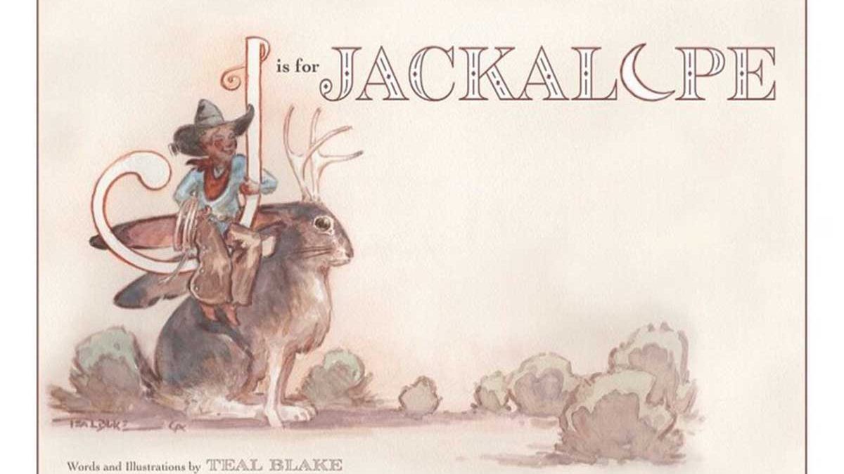 j is for jackalope teal Blake teal coke Blake art children's book