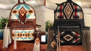 wild and woolly leather leather backpack pendleton backpack fringe backpack cowgirl magazine