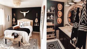 black accent wall cowgirl magazine