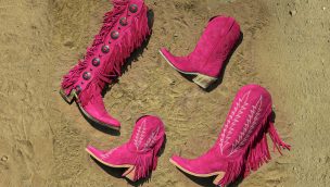 think pink with liberty black boots cowgirl magazine