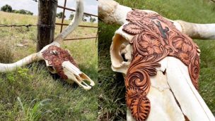 tooled leather cow skull cowgirl magazine